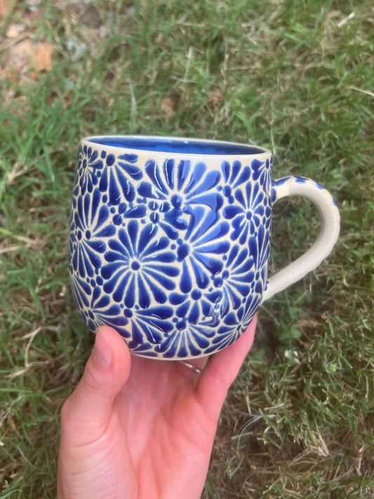 SECONDS dark blue talavera inspired mug