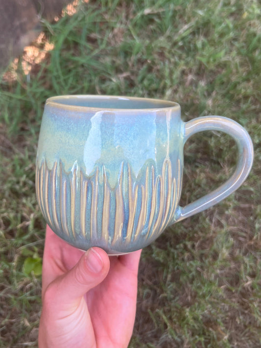 Toasted Sage Carved Mug
