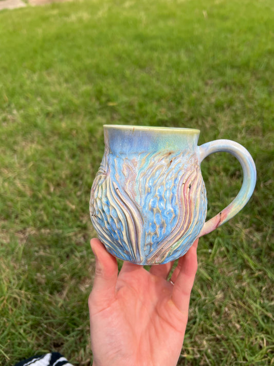 Pastel dream carved mug 1