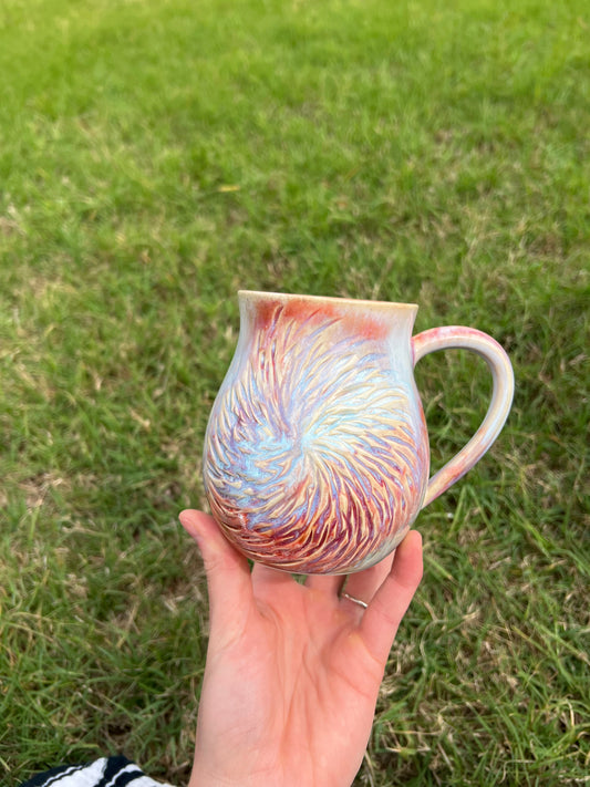 Pastel dream carved mug 2