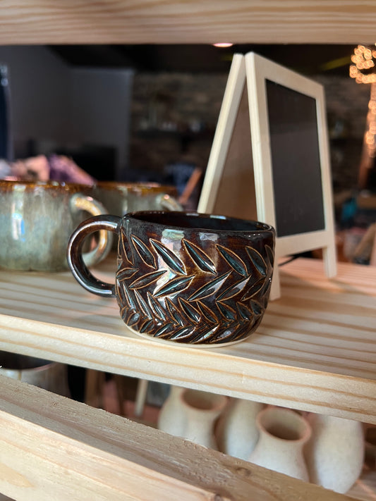 Rust Zig Zag Espresso Mug