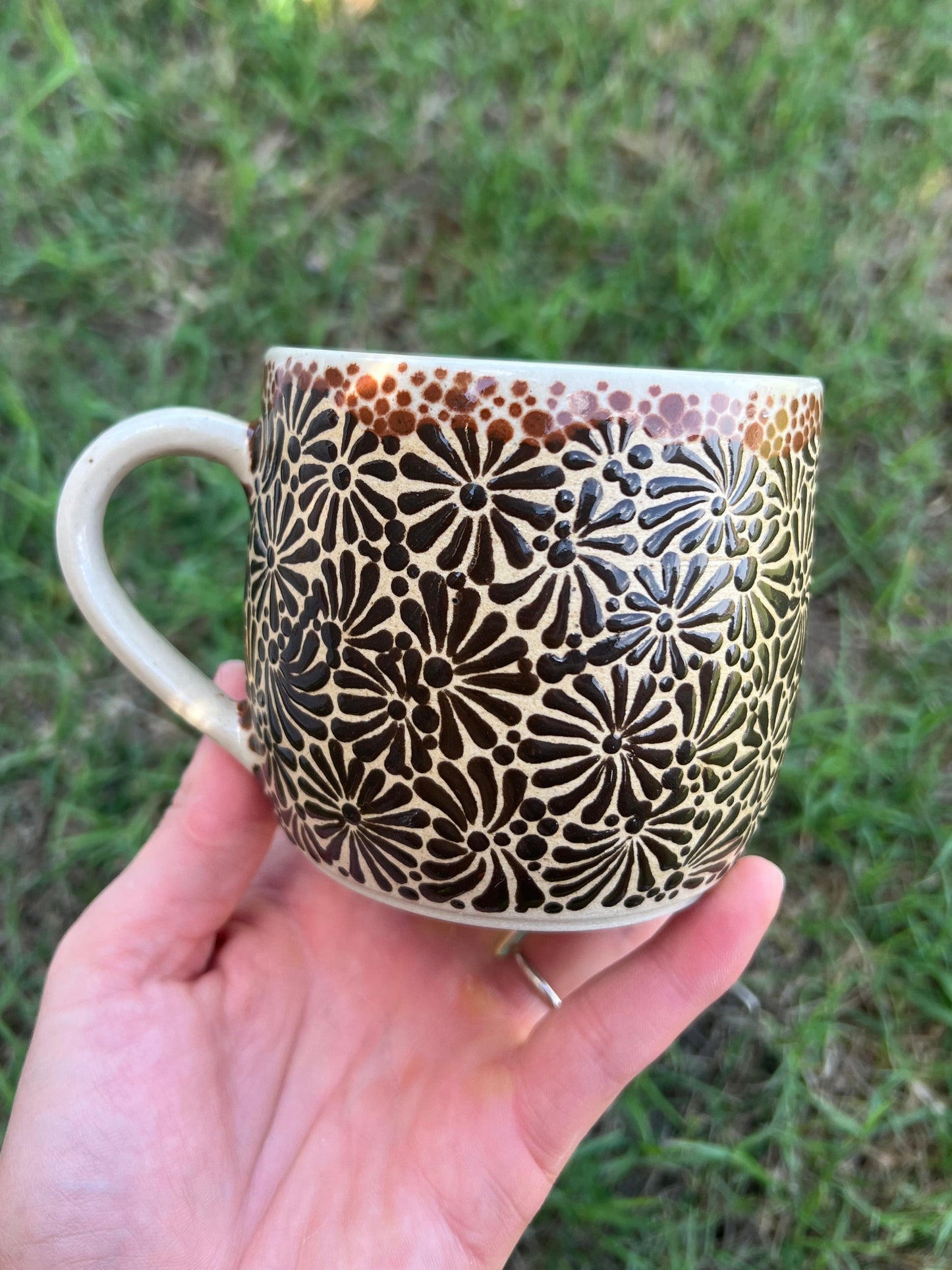 Black Brown Talavera Inspired Mug