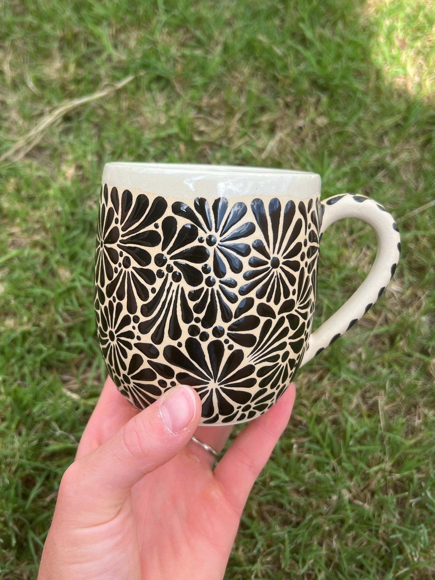 Black Talavera Inspired Mug