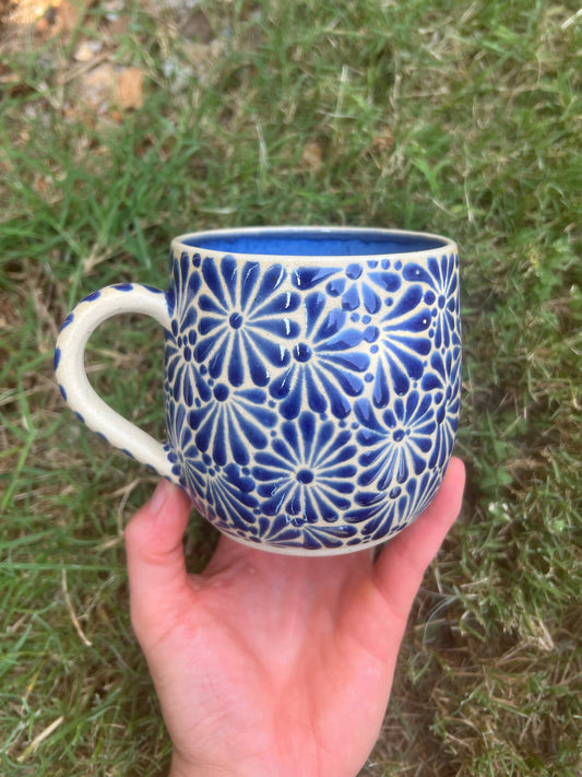 SECONDS dark blue talavera inspired mug