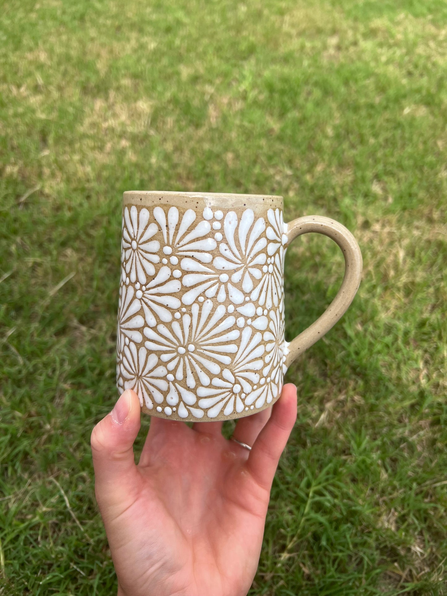 White Talavera Inspired Mug