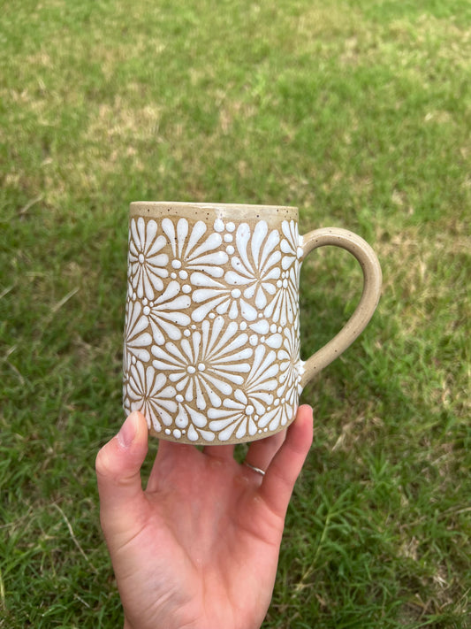 White Talavera Inspired Mug