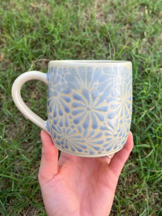 Light Blue Talavera Inspired Mug 2