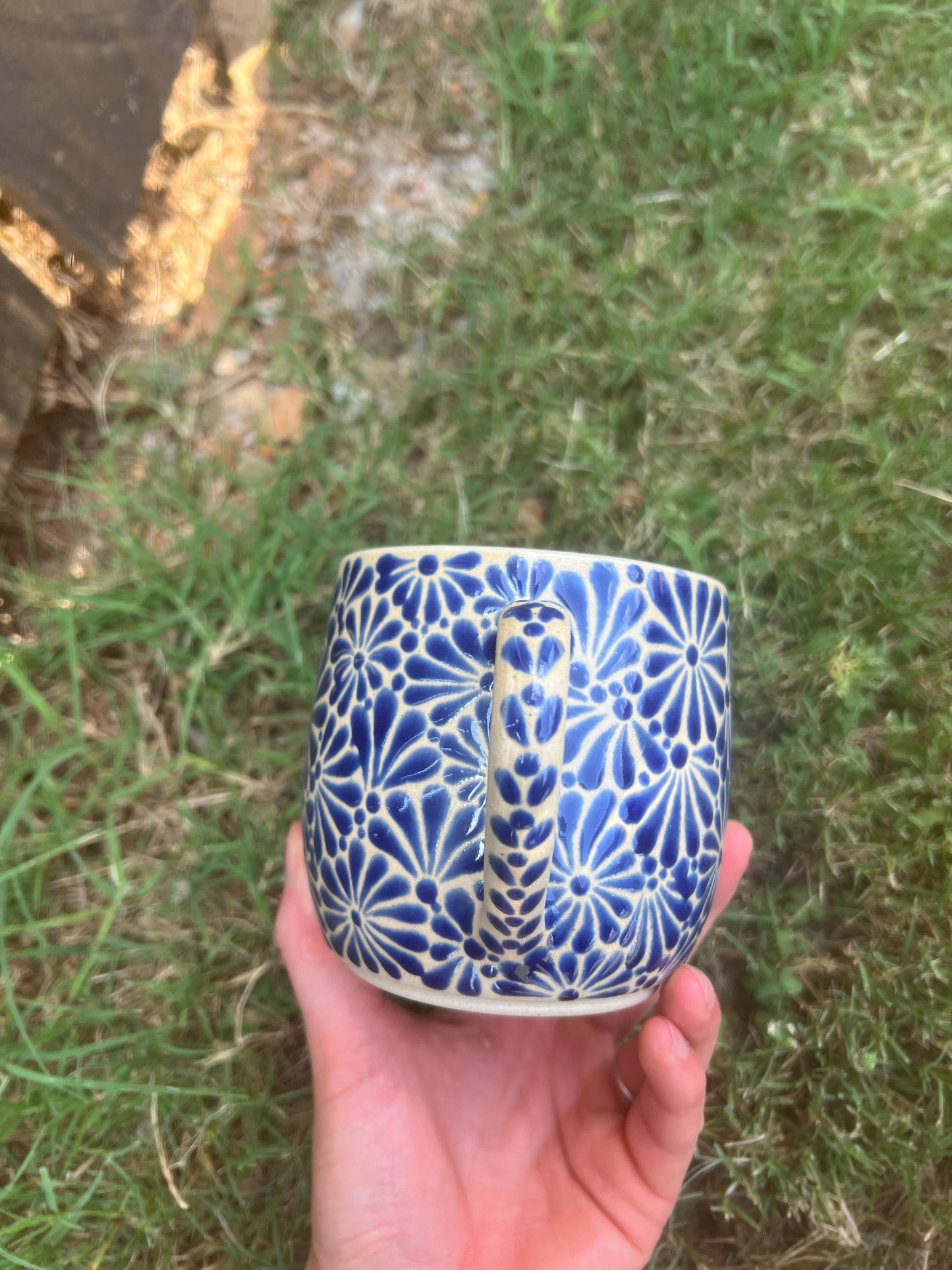 SECONDS dark blue talavera inspired mug