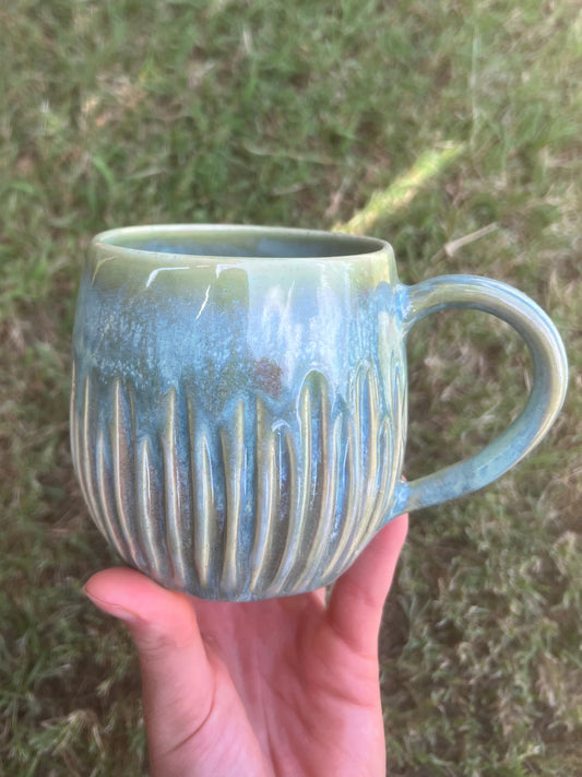 Mystic Green Carved Mug
