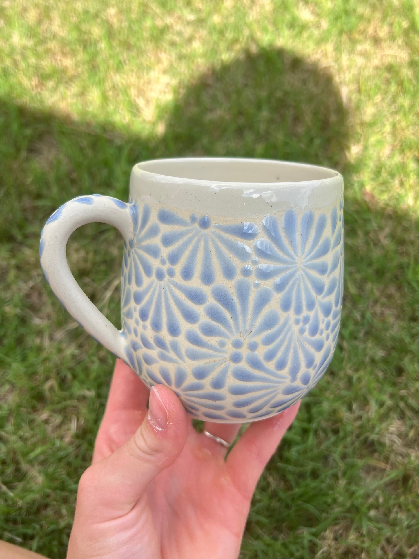 SECONDS Light Blue Talavera Inspired Mug
