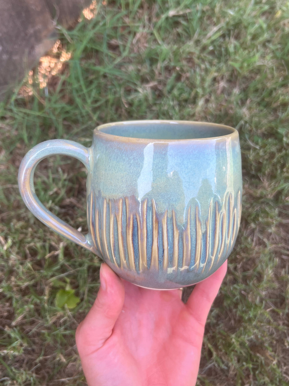 Toasted Sage Carved Mug