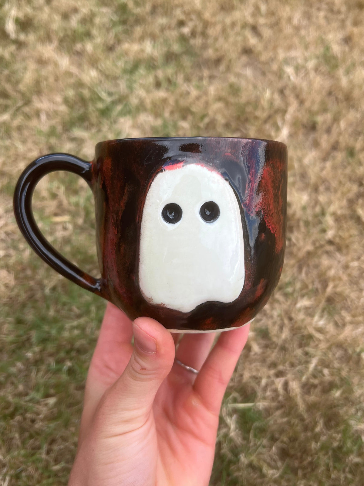 Black Red Ghost Mug