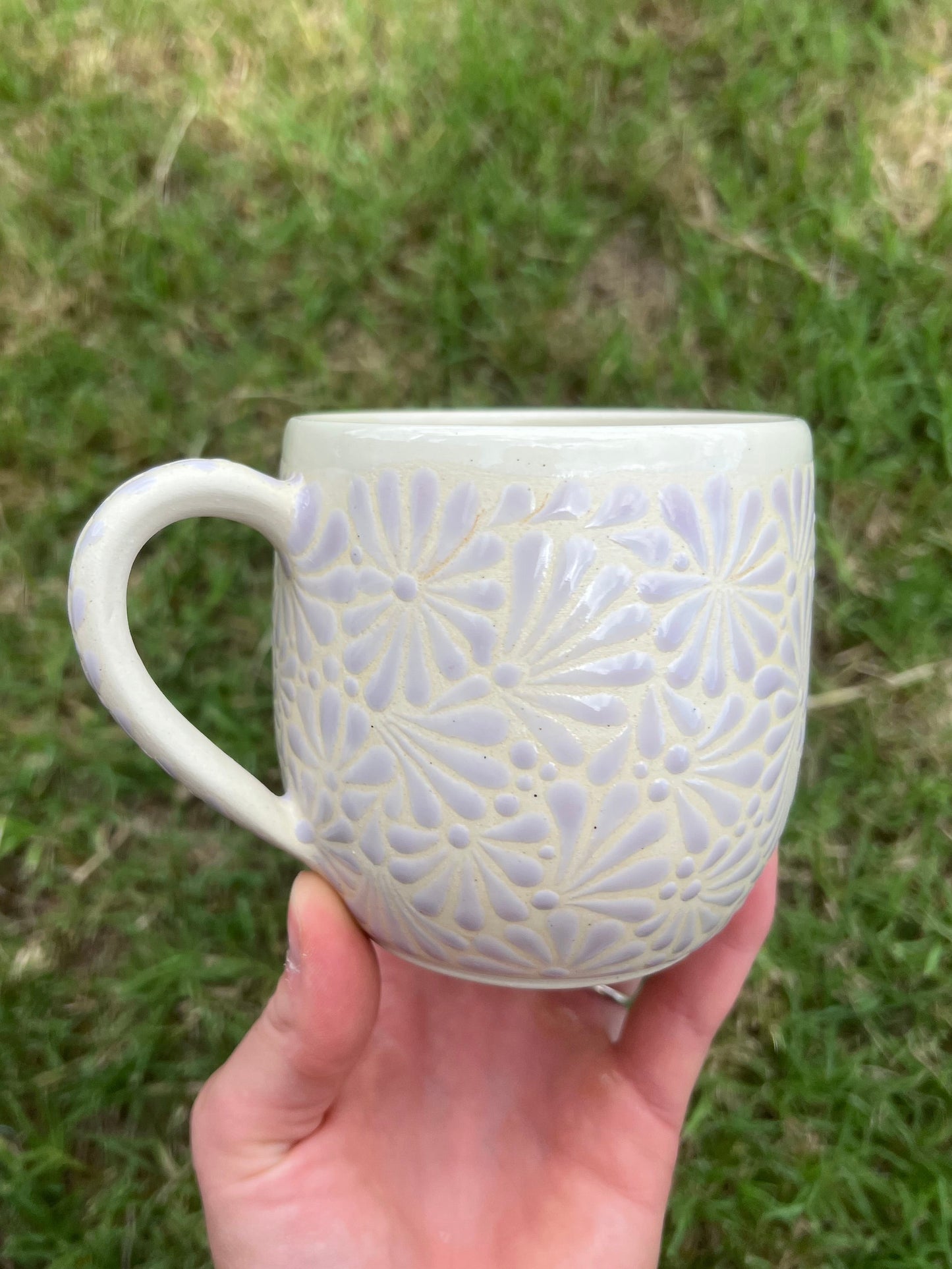 Light Periwinkle Talavera Inspired Mug