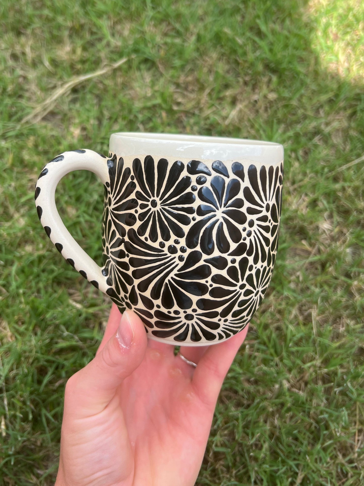 Black Talavera Inspired Mug