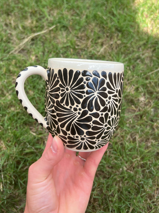Black Talavera Inspired Mug