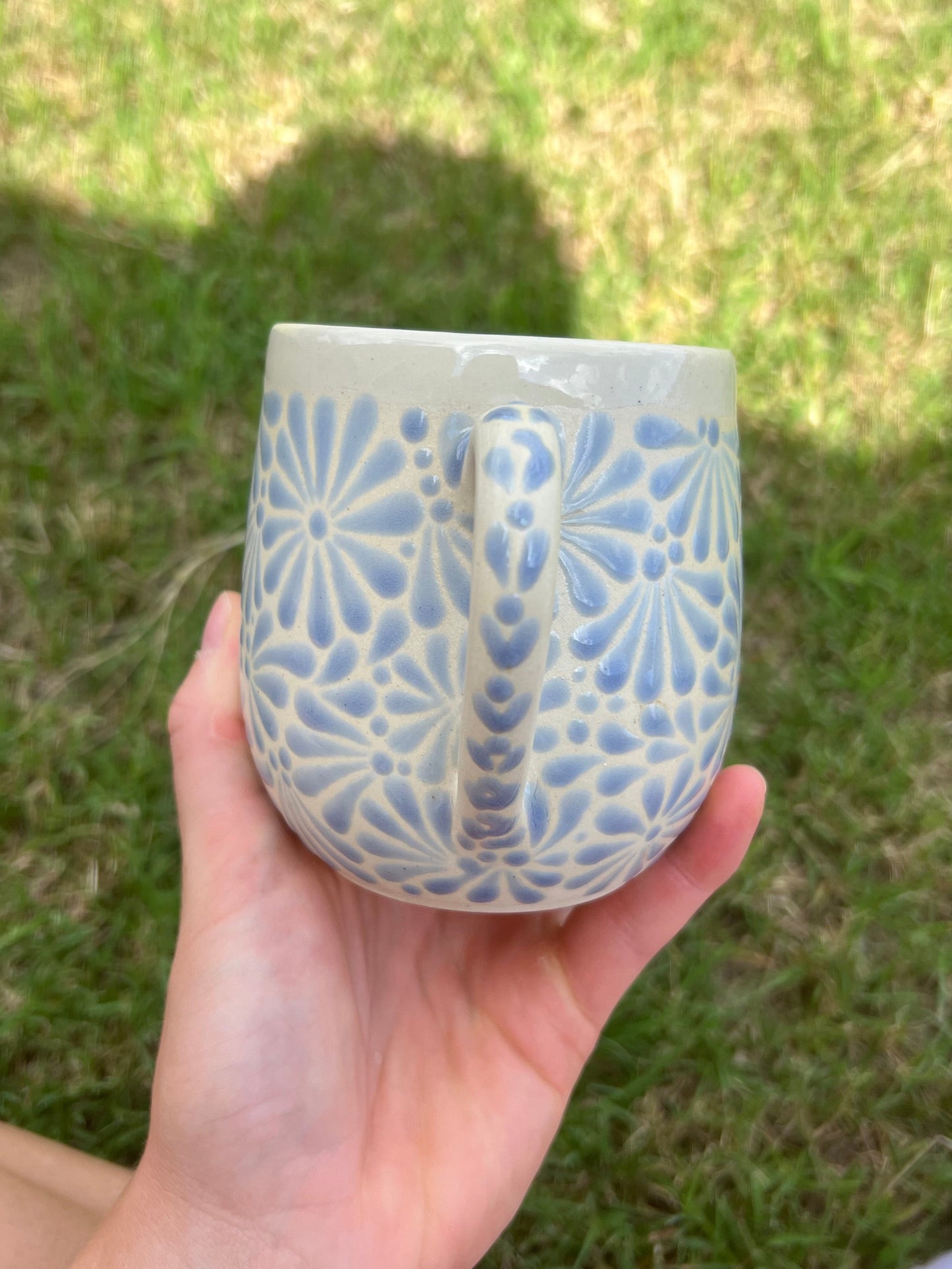 SECONDS Light Blue Talavera Inspired Mug