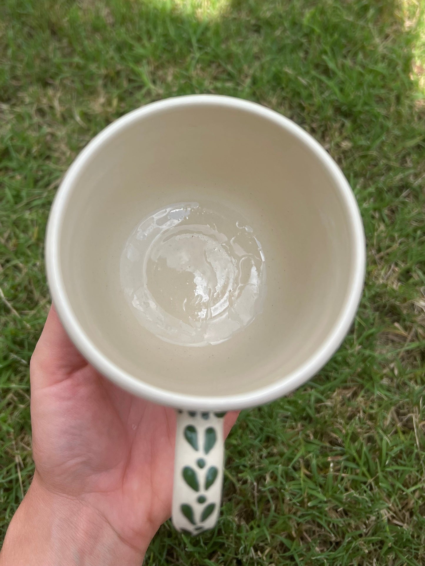 Dark Green Talavera Inspired Mug