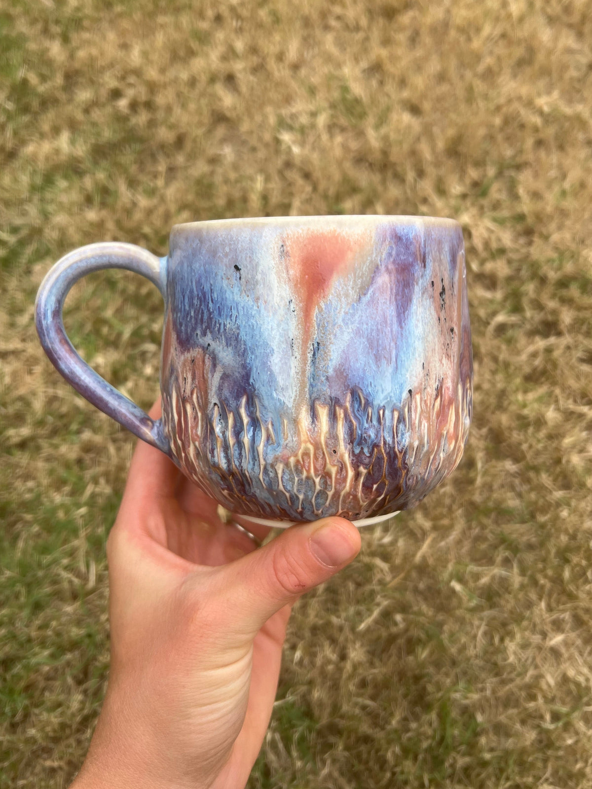 Pink Purple Carved Mug