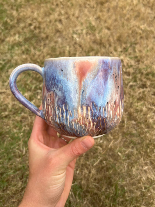 Pink Purple Carved Mug