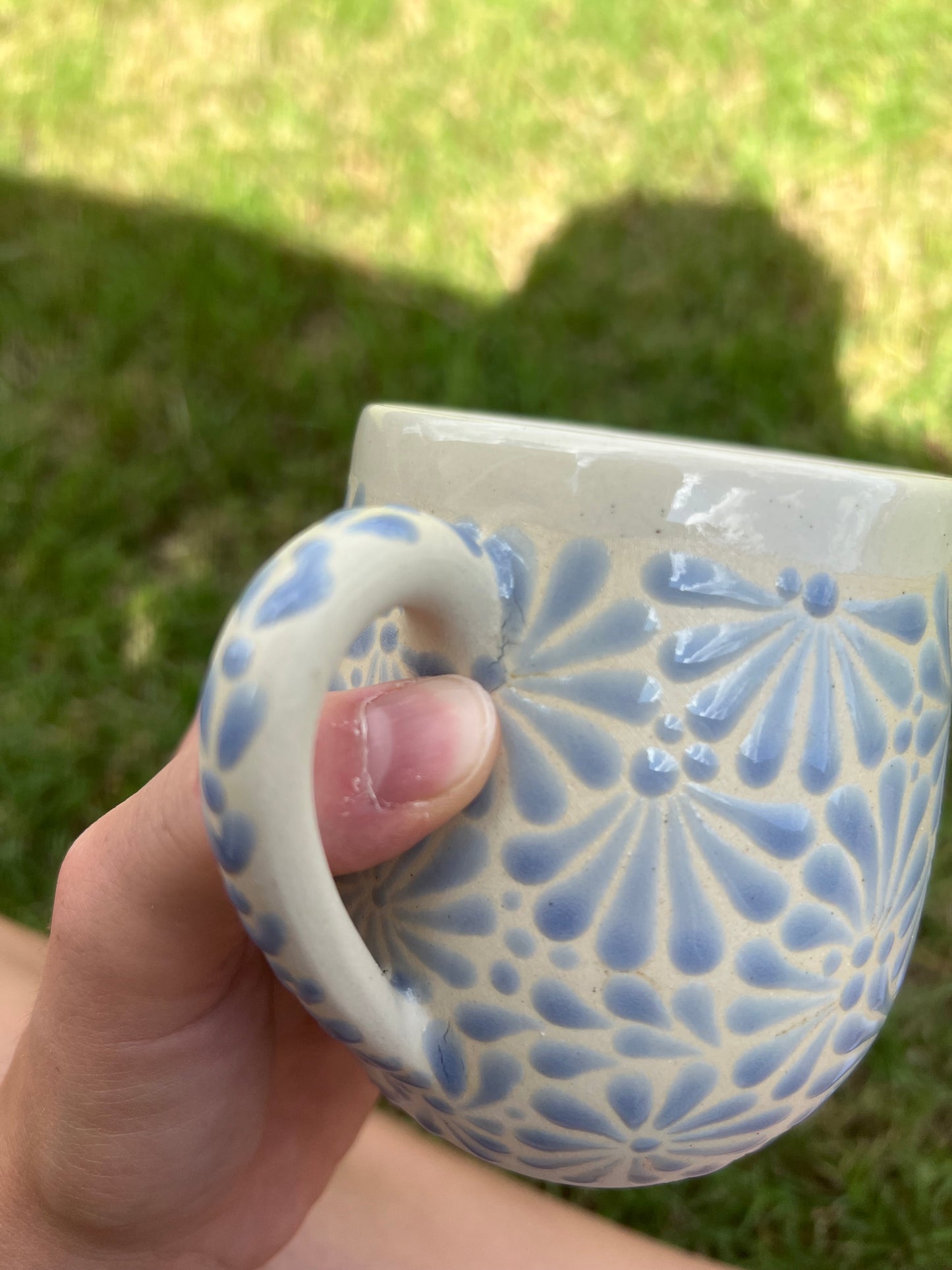 SECONDS Light Blue Talavera Inspired Mug