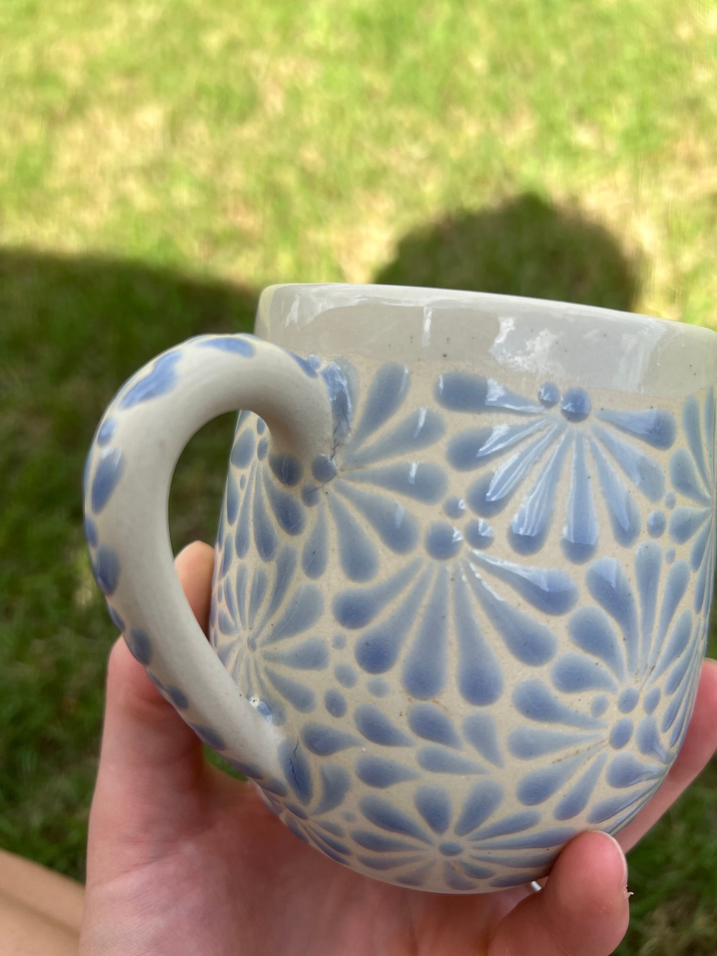 SECONDS Light Blue Talavera Inspired Mug