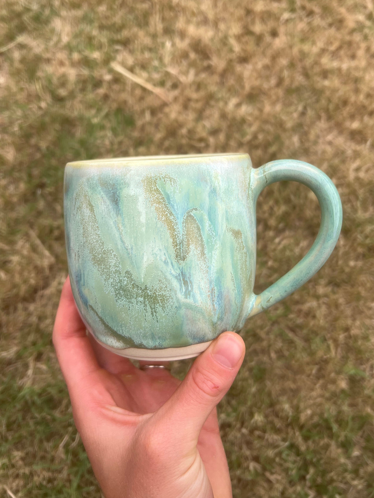 SECONDS green lyric mug
