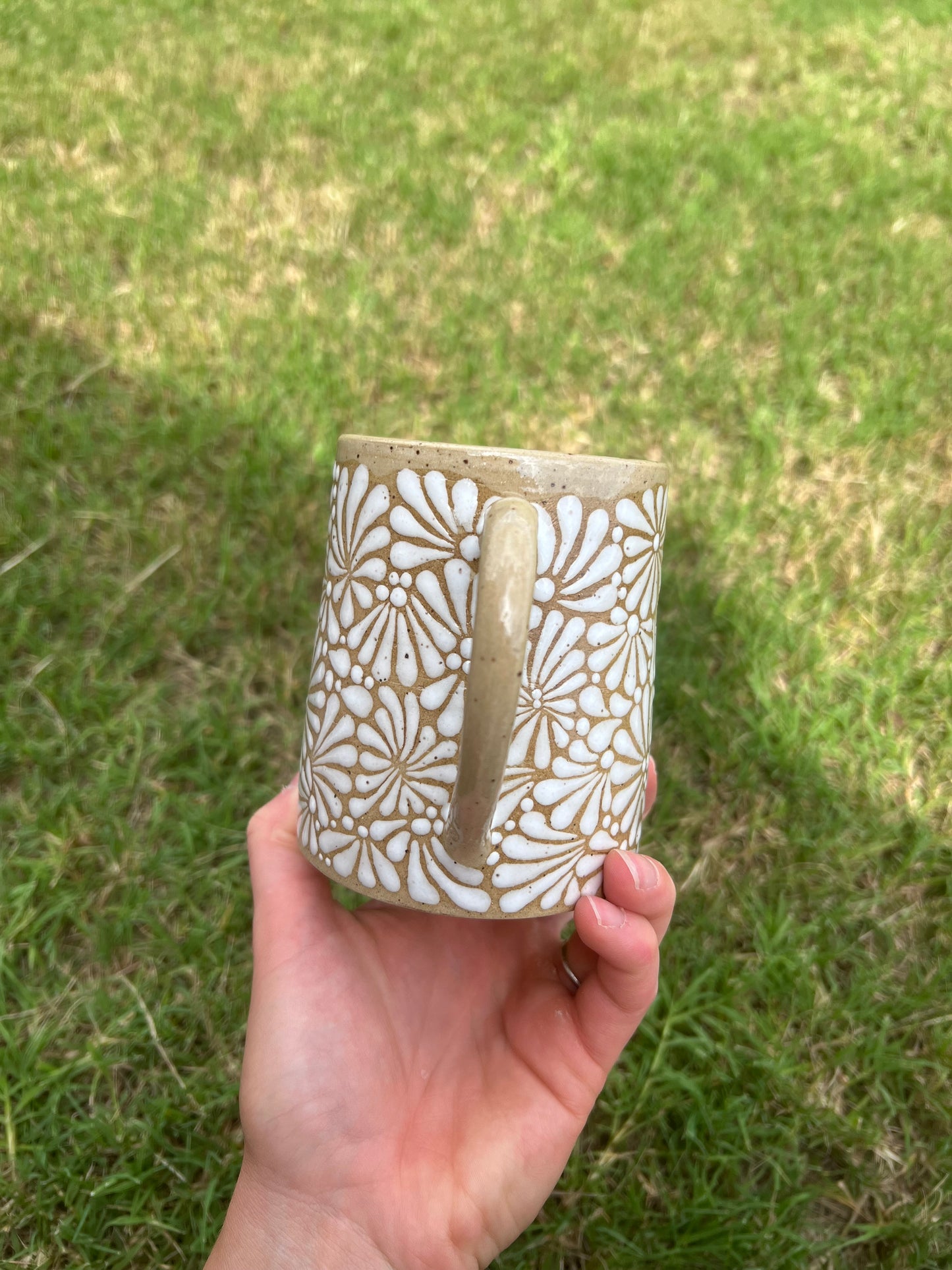 White Talavera Inspired Mug