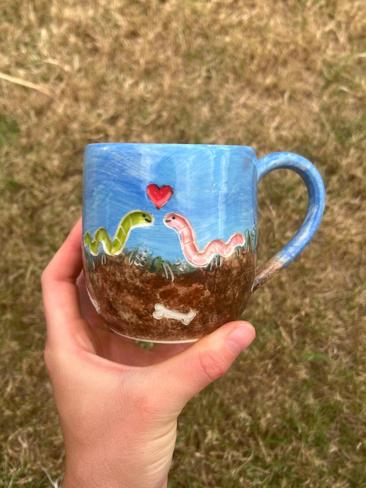 Worms carved lyrics mug