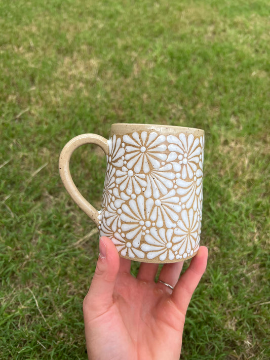 White Talavera Inspired Mug