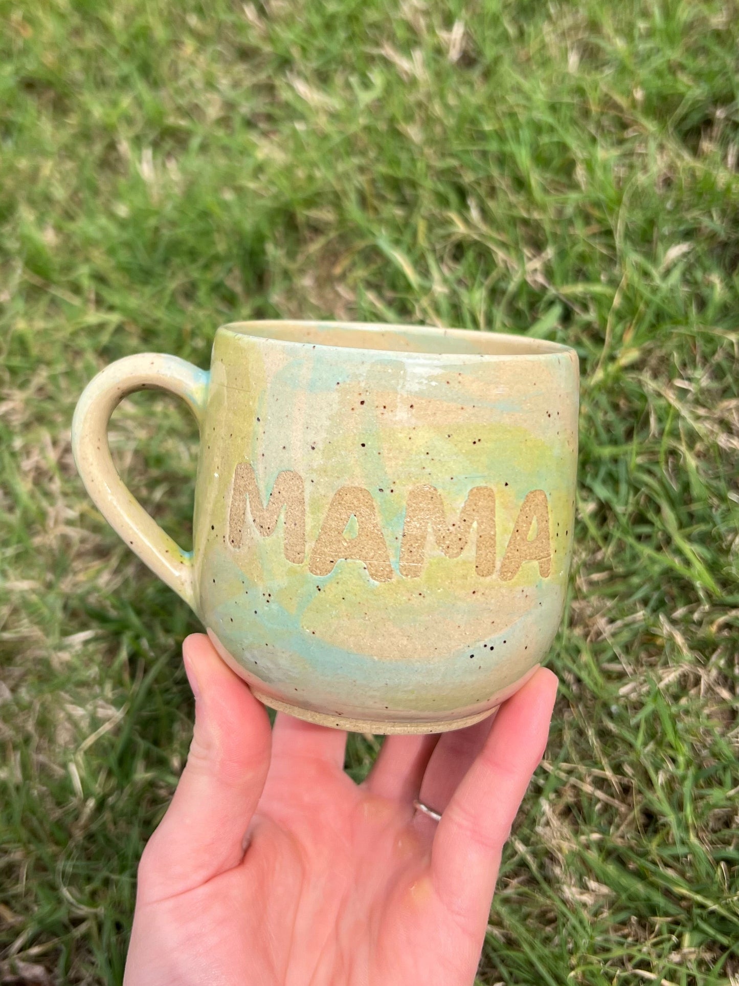 Mama mug blue/green 2