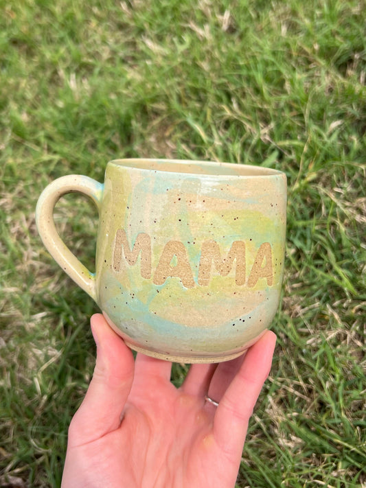Mama mug blue/green 2