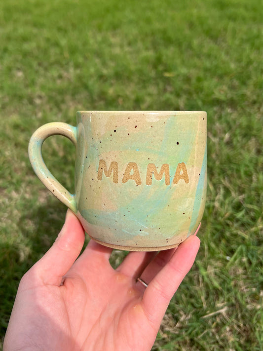 Mama mug blue/green 3