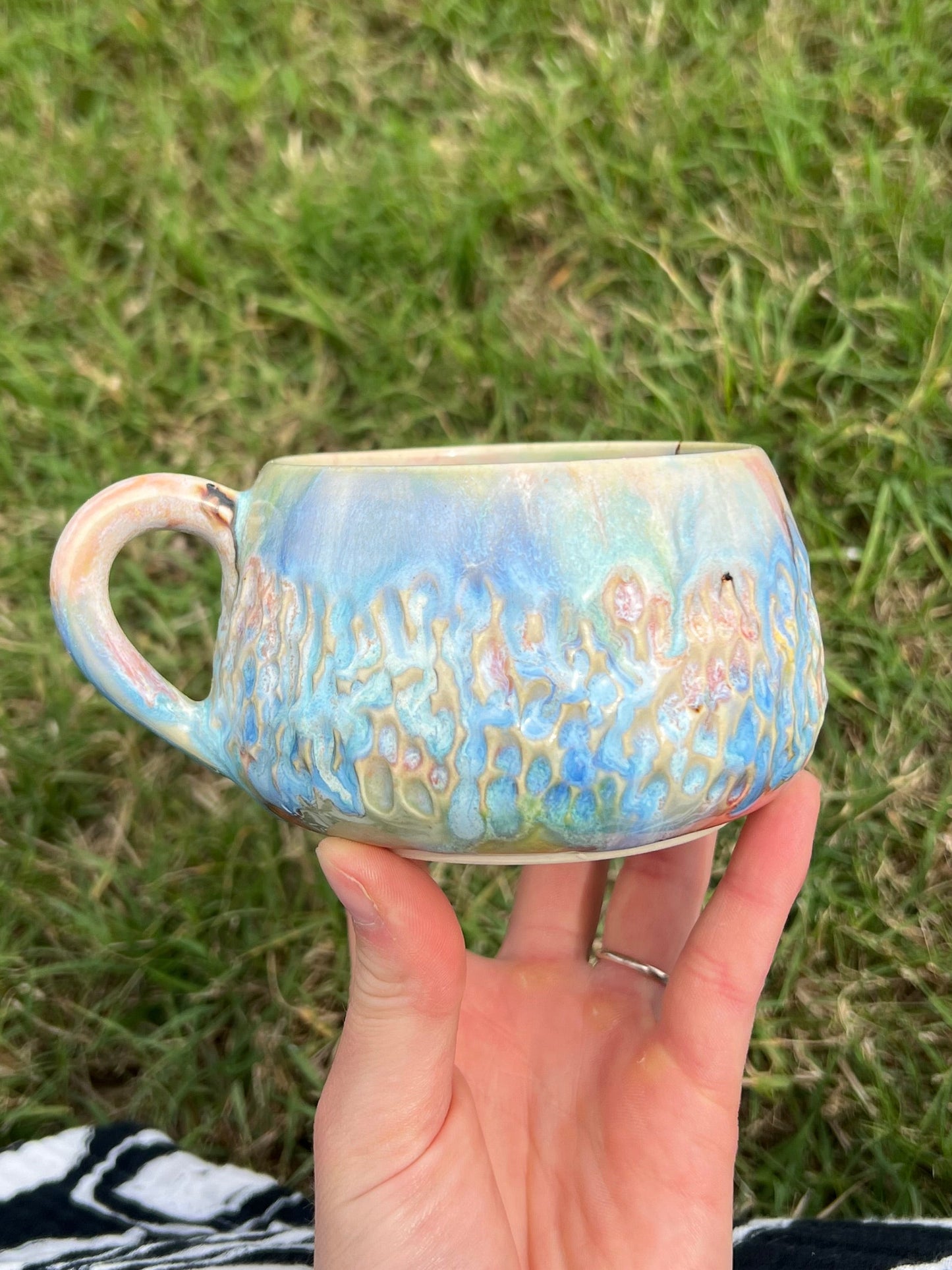 Pastel dream carved latte mug 1