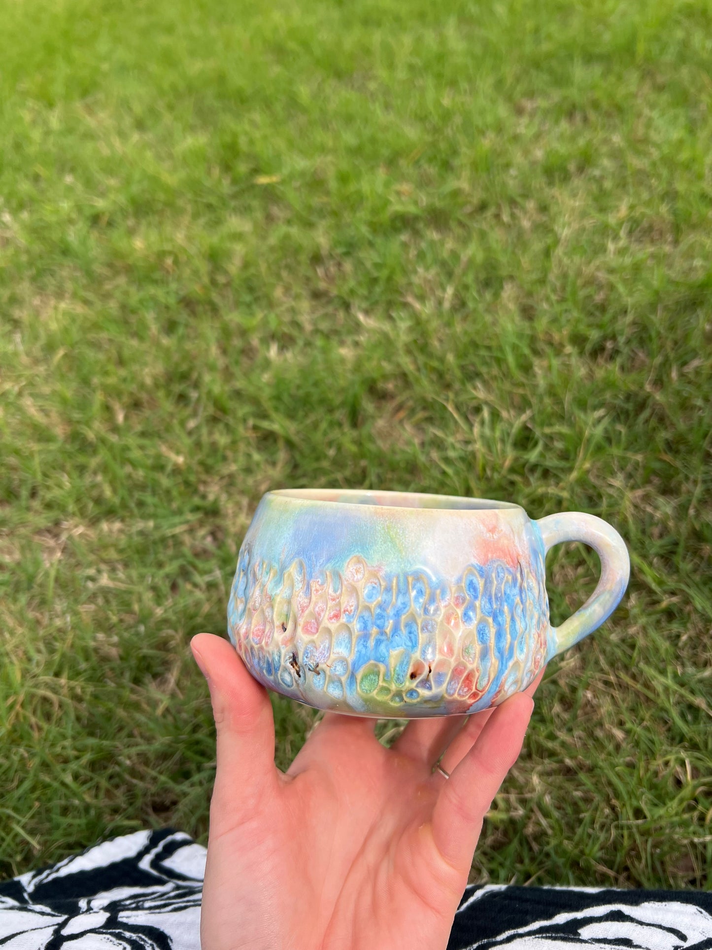 Pastel dream carved latte mug 1