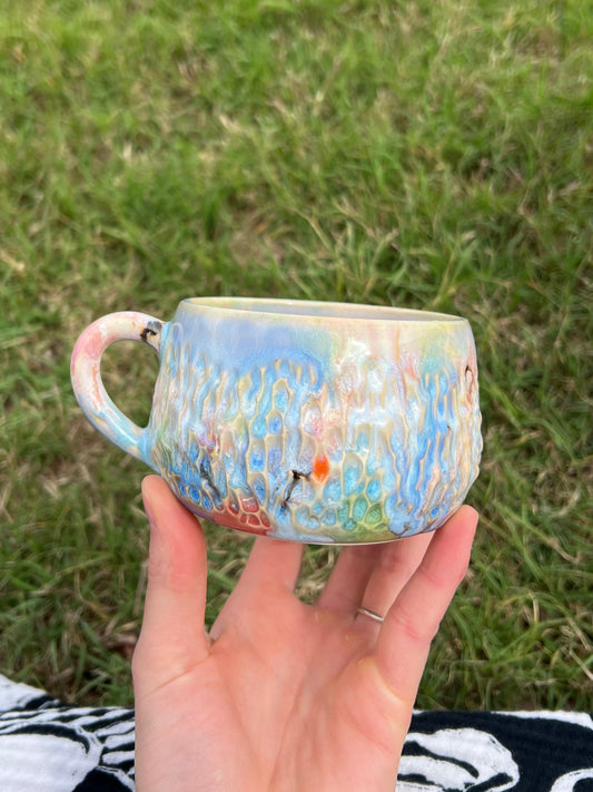 Pastel dream carved latte mug 2
