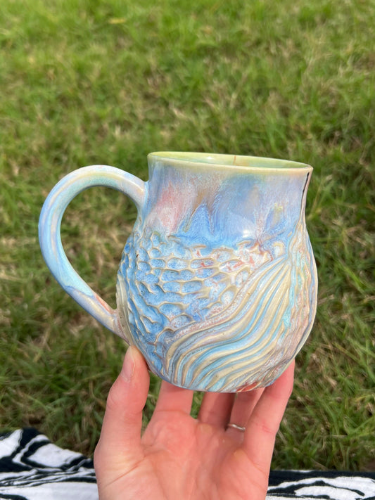 Pastel dream carved mug 1