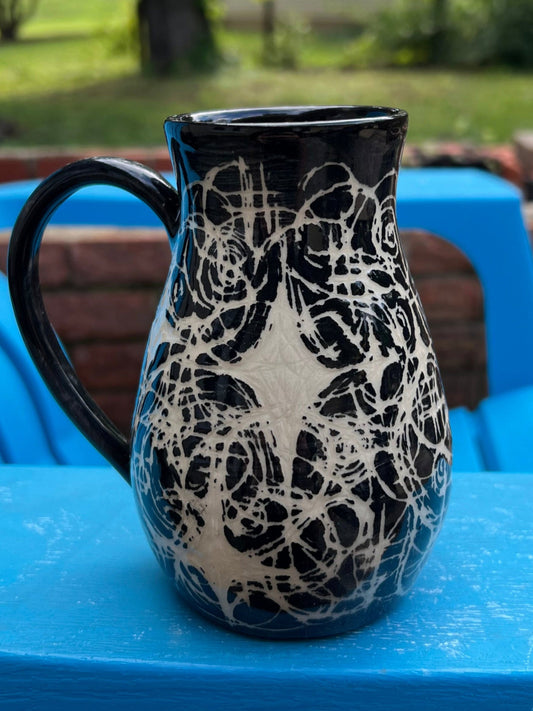 Black Cybersigilism Sgraffito Mug