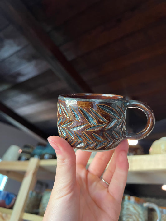 Rust Zig Zag Espresso Mug